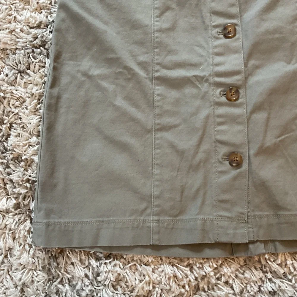 Duluth Trading Co Womens Green Button Front‎ A-Line Skirt Size 6 Cotton Blend